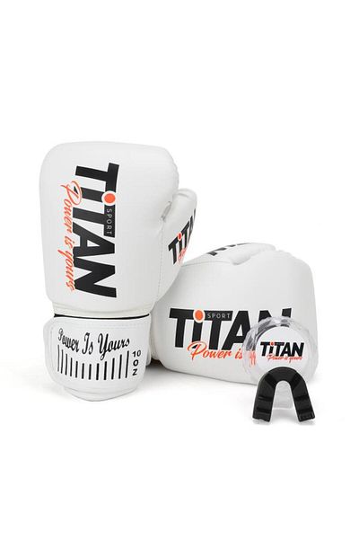 Titan Sport Titan Sport Model 2 White Boxing Gloves+Gears Set