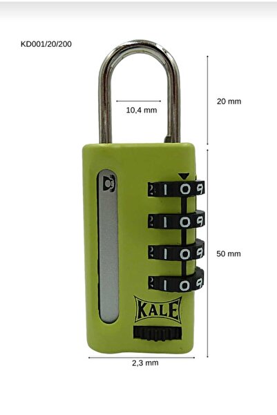 KALE Şifreli Asma Kilit 4 Basamaklı Şifreleme (BİLGİ PENCERELİ)- Kırmızı