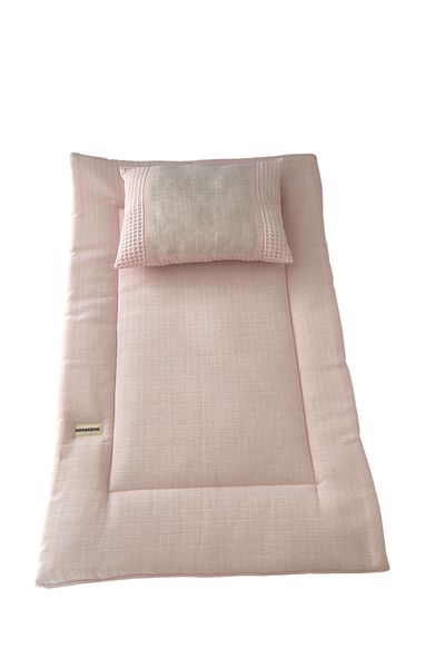 Kido Kidos Pink Double Layer Baby Care Park - Padded, Crib Changing Mat and Pillow 45X70 cm