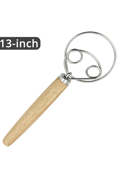 Choice خفاقة العجين الدنماركية ذات 4 حلقات مقاس 13 بوصة و10 بوصة من الفولاذ ا...