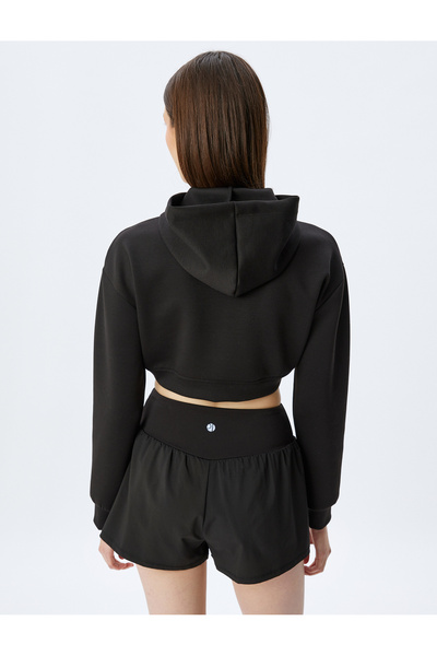 Koton Hanorac cu glugă, cu croială asimetrică, cu straturi, cu croială confortabilă, interlock