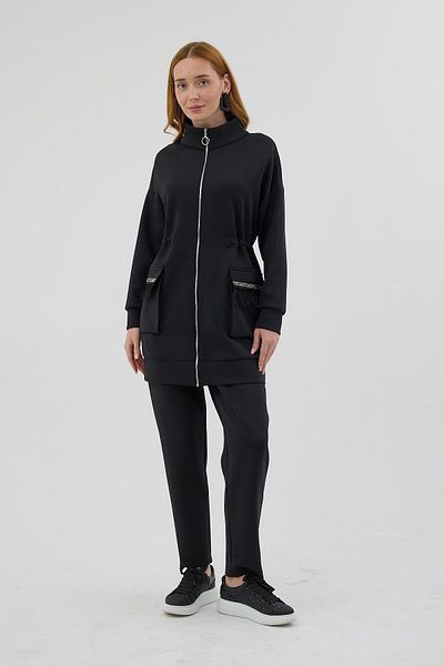 Moodbasic Set cu dungi de piatră cu detalii de pene - negru