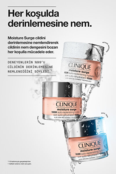 Clinique Moisture Surge™ 100 Saat Etkili Nemlendirici Yüz Kremi 75ml | Aloe Vera Bioferment, Hyalüronik Asit