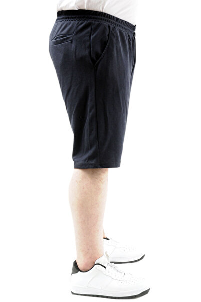 ModeXL Ανδρικό σορτς με τσέπες - Mode XL Plus Size, WAFFLE 23498 Κοινοβούλιο