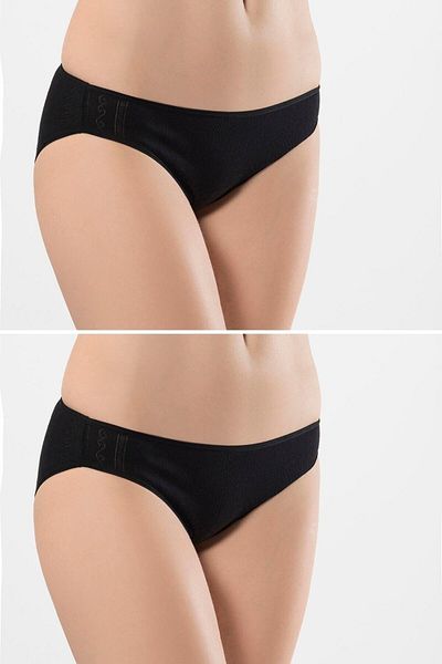 TÜREN 256 Chiloți de bikini din bumbac jacquard pentru femei, pachet de 2