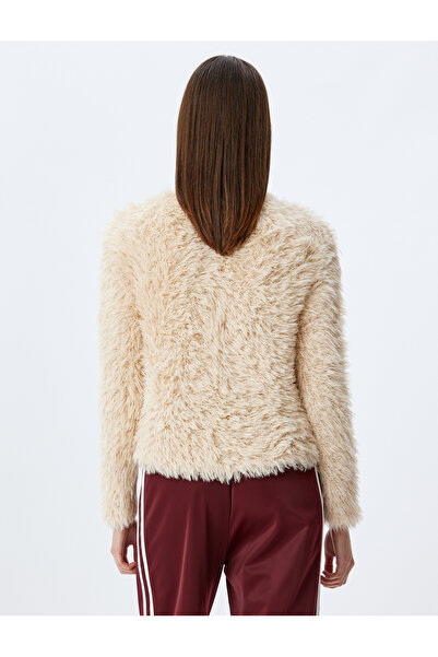 Koton X İnji - Plush Cardigan with Tie Detail