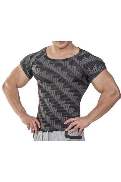Big Sam Technical Patterned Slim Fit T-Shirt 2824