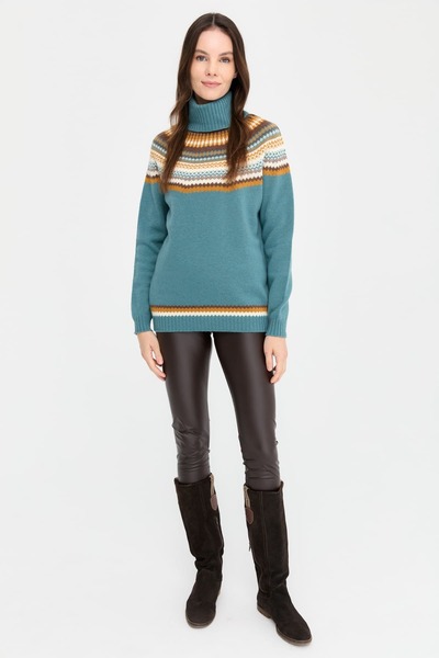 Desen Triko Γυναικείο Πλήρες Μάλλινο Πουλόβερ Ζιβάγκο