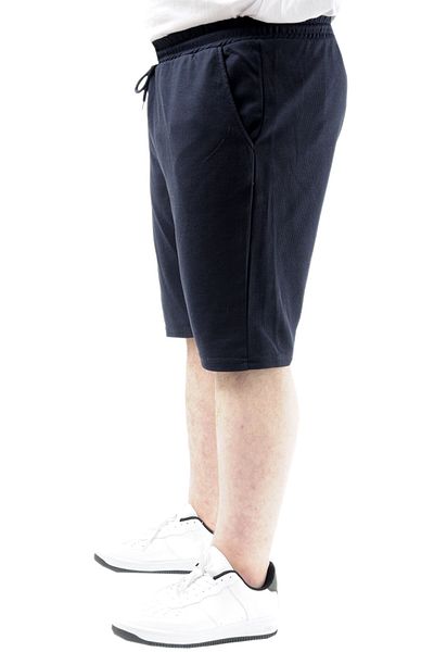 ModeXL Ανδρικό σορτς με τσέπες - Mode XL Plus Size, WAFFLE 23498 Κοινοβούλιο