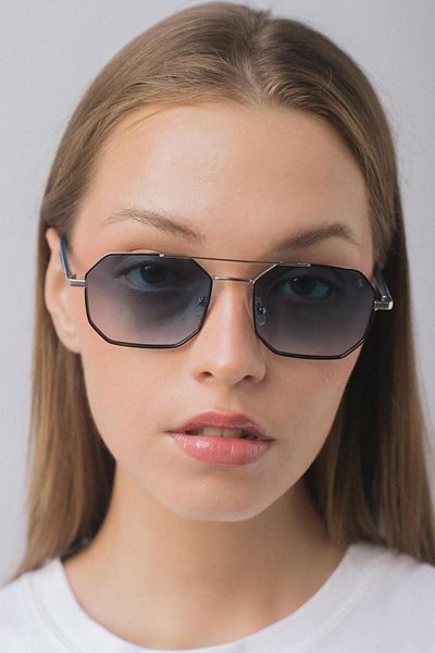 Bilge Karga Viva Silver Black Blue Gradient Sunglasses
