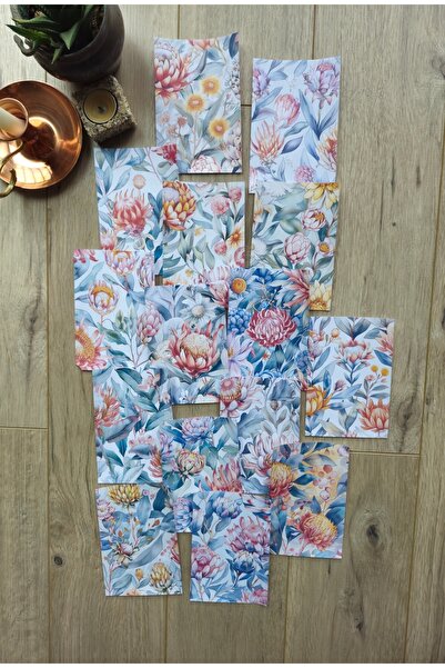 Mona Craftist 15 قطعة من ورق سجل القصاصات الناعم ذو طابع زهرة الباستيل، ورق ق...