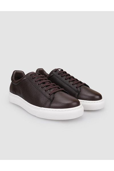 Cabani 100% Genuine Leather Brown Lace-Up Men's Sports Shoes