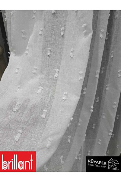 Brillant Rüyaper Trend Product Tight Pleat Linen Floor Bearded Tulle Curtain Suitable for All Rooms