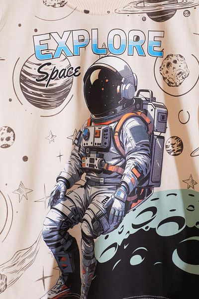 Cansın Mini Boy's Green Astronaut Space Shorts Set - 18890
