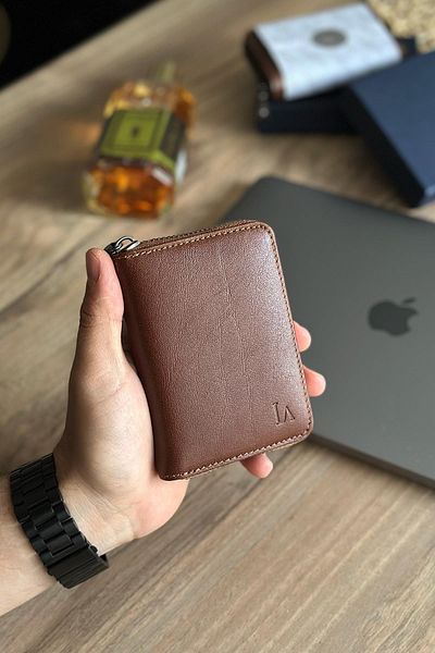 La La'Graccio Paris Мъжки портфейл с цип La'graccio Paris Lancoves, кафяв
