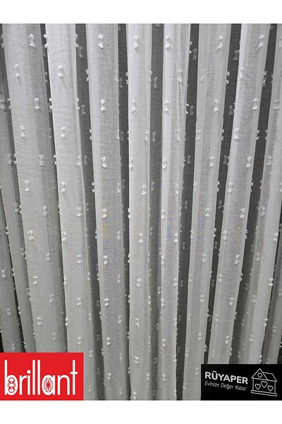 Brillant Rüyaper Trend Product Tight Pleat Linen Floor Bearded Tulle Curtain Suitable for All Rooms