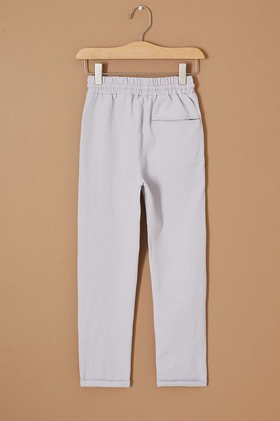 Cansın Mini Boy's Gray Waist Laced Double Leg Trousers - 19328