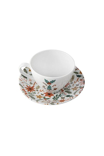 Porland Ruby Whisper 390Cc Teacup with Saucer