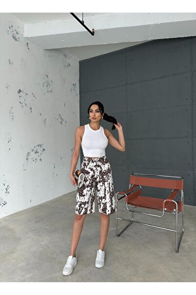 Zeo Basic Long Leopard Print Shorts