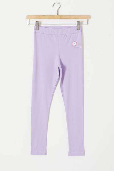 Cansın Mini Colanți pentru fetiță cu broderie de flori liliac 18310