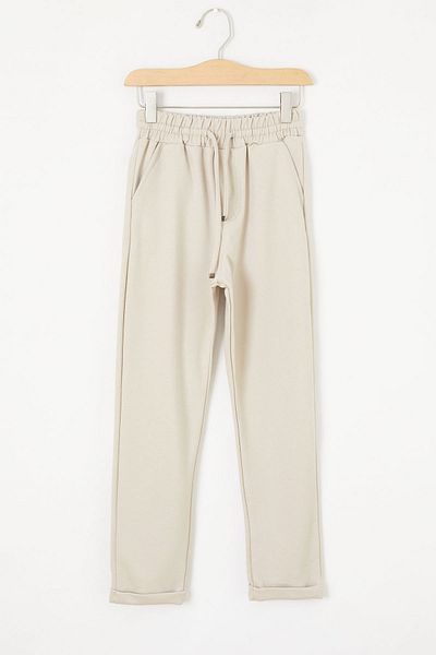 Cansın Mini Cream Double Leg Elastic Waist Boys' Trousers 18540