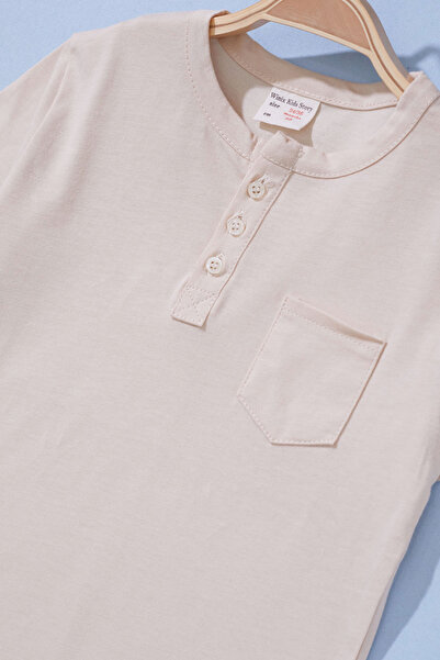 Cansın Mini 2-Piece Short Sleeve T-Shirt Set for Baby Boy - Salmon/Cream 19092