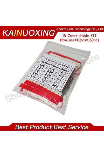 Choice 15 قيمة * 10 قطع = 150 قطعة مجموعة ديود زينر 1 وات DO-41 3 فولت - 30 ف...