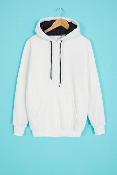 Cansın Mini Παιδικό φούτερ με κουκούλα White Fleece Kangaroo Pocket 17040