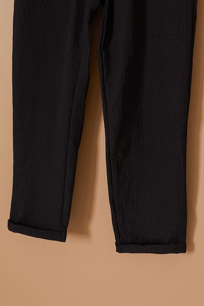 Cansın Mini Boy's Black Lace-up Double Leg Trousers - 19325