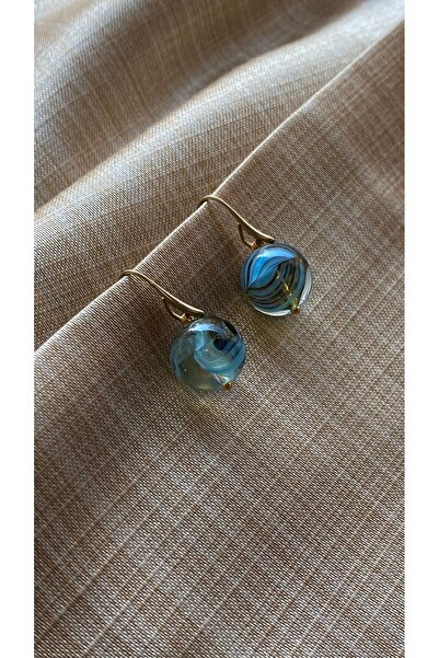 Porsuk Alternatif El yapımı murano cam pirinç aparatlı kadın küpe