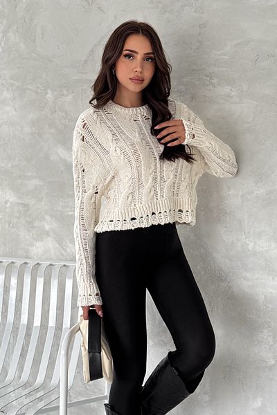 FEMELLE Pulover de damă, bej, cu design standard, tricotat