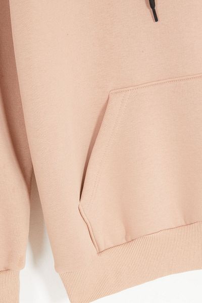 Cansın Mini Παιδικό φούτερ με κουκούλα μπεζ Fleece Pocket Kangaroo 17081