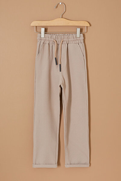 Genel Markalar Kahverengi Duble Paça Bağcıklı Bel Erkek Çocuk Pantolon 19326