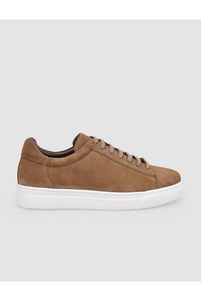 Cabani 100% Genuine Leather Tan Suede Lace-Up Men's Sports Shoes