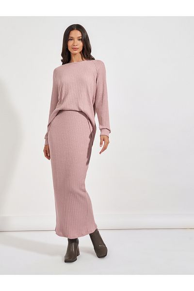 Styli Longline Knitted Top & Maxi Skirt Co-Ords