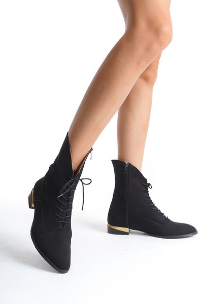 AYAKKABI PRENSİ Pheme Black Suede Colored Stylish Piece