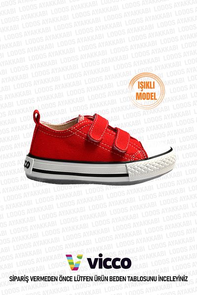 Vicco Pino Model Lighted Unisex Baby and Kids Red Sports Shoes