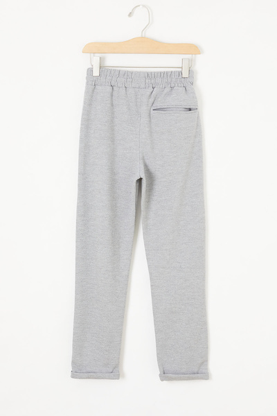 Cansın Mini Grey Double Leg Elastic Waist Boys' Trousers 18541