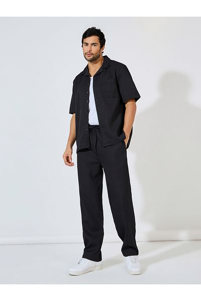 Styli Textured Relaxed Fit Resort Collar Shirt & Pants Co-Ords