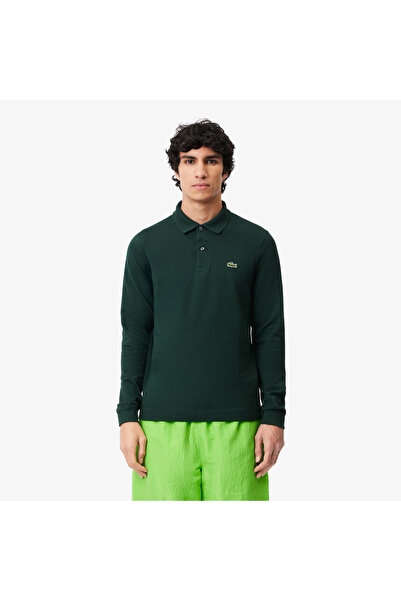 Lacoste L.12.12 Erkek Slim Fit Uzun Kollu Koyu Yeşil Polo