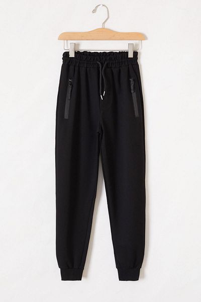 Cansın Mini Dark Navy Blue Zipper Pocket Boys School Sweatpants 19130