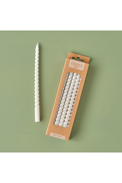 Bella Maison Vesley Şamdan Mum Beyaz (22x6x25 cm)
