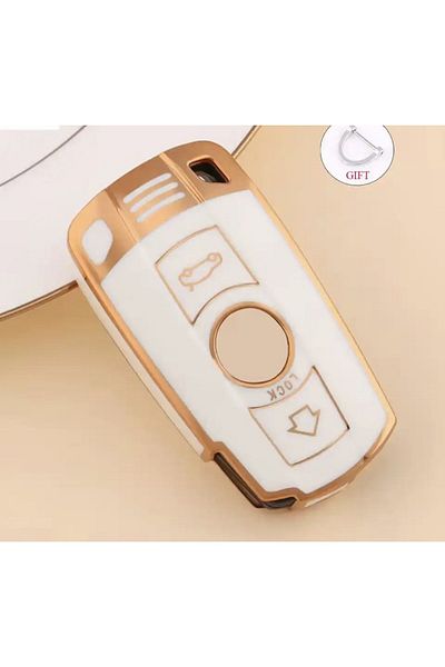 emii auto spare parts FOR BMW X1 X5 X6 Z4 E90 E60 E70 E87 3 5 6 series M3 M5 KEY CASE WHITE/GOLD