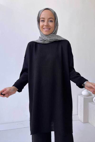 Ka Hijab Anje Hijab Knitwear Tunic - Black