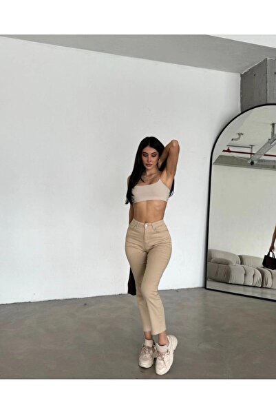 Asia ΑΣΙΑΤΙΚΟ ΚΟΜΜΕΝΟ ΠΟΔΙ ΨΗΛΟΜΕΣΟ BOYFIT JEAN