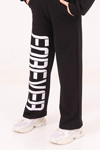 Cansın Mini Girl's Black Text Printed Set 17185