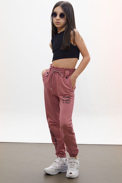 Cansın Mini Dusty Rose πολύχρωμο εμπριμέ κοριτσίστικο φούτερ με ελαστική μέση 17725