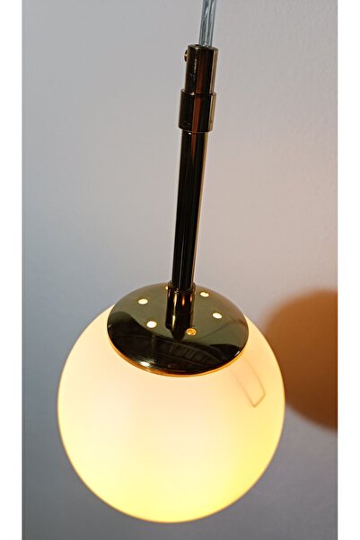 Home TULİ Tekli Gold Kaplamalı Sarkıt Avize Modern Avize Basic Asma Tavan Avize Led Ampul Şık Tasarım