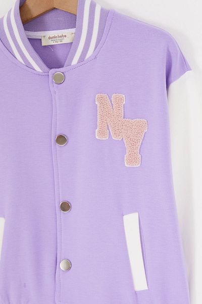 Cansın Mini Комплект анцуг за момичета Lilac NY с бродиран гръб и щампи 16933