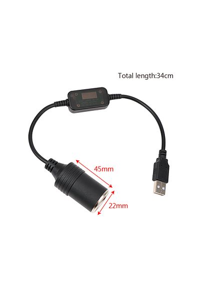 LEEPEE 5V To 12V Car Cigarette Lighter Socket USB Converter Power Adapter Controller Plug Connector Auto...